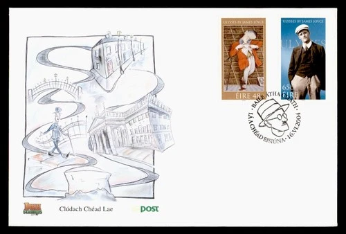 DR WHO 2004 IRELAND FDC ULYSSES JAMES JOYCE BOOK COMBO M77254