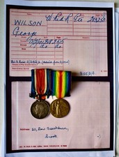 WW1 War & Victory Medal Pair 203250 Pte Wilson ~ West Riding Regiment