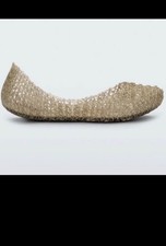 Mini Melissa Campana Gold Glitter Sz4 Girls Shoes
