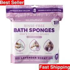 Disposable No Rinse Bathing Wipes - 25 Pack - All-in-1 Single Use Shower Wipe...