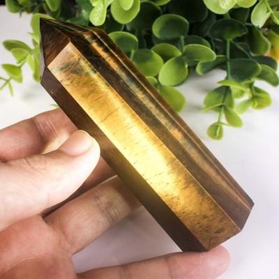 157g 105mm Tiger Eye Tower Natural Crystal Point Healing Wand Chakra Reiki Stone