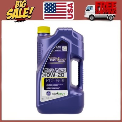 Royal Purple High Performance Motor Oil 0W-20 Premium Synthetic Motor Oil, 5 Qt