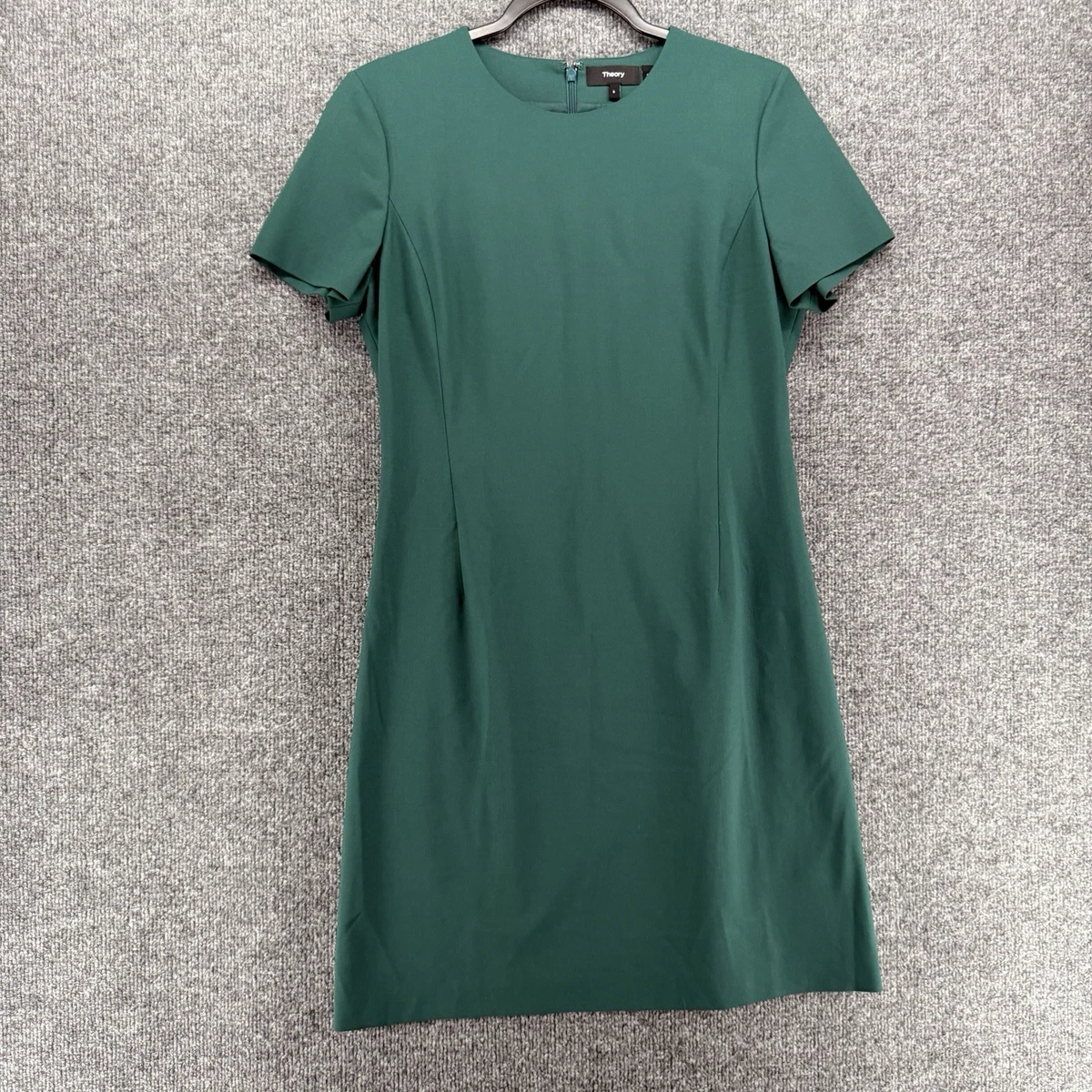 green emerald velvet dress 1980s Givenchy Couture Olive Green Wool Button Back Dress