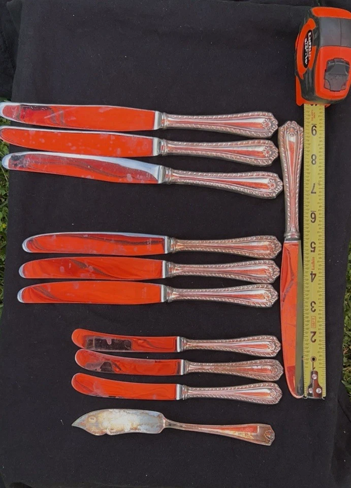 Juego de 11 cuchillos Birks Regency Plate vintage Foto 3 de 3