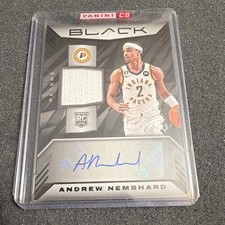 Panini Black Rookie Memorabilia Autographs Andrew Nembhard #RMA-ANH /49 Pacers