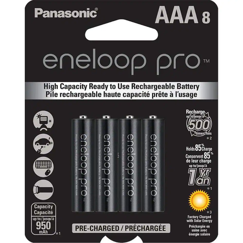 Eneloop Pro AAA High Capacity Ni-Mh Rechargeable Batteries (8-Pack) - Picture 4 of 12