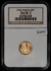 2001 G$5 1/10 oz Gold American Eagle - Tenth-Ounce - NGC MS 70 - SKU-G6191