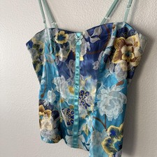 Y2K coquette European floral corset top with yellow and white flowers