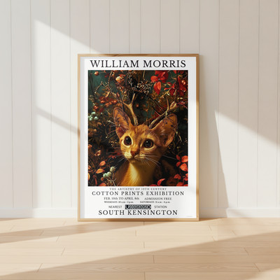 William Morris Cat Print / A5 A4 A3 / ungerahmtes Ausstellungsposter