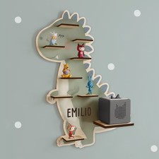 Personalisiertes Regal für Toniebox Tonies Figuren Musikbox Wandregal Dino Licht