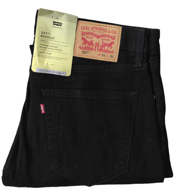 Levis 527 Herren Bootcut Jeans Schwarz Denim Hose 30 31 32 33 34 36 38 40.