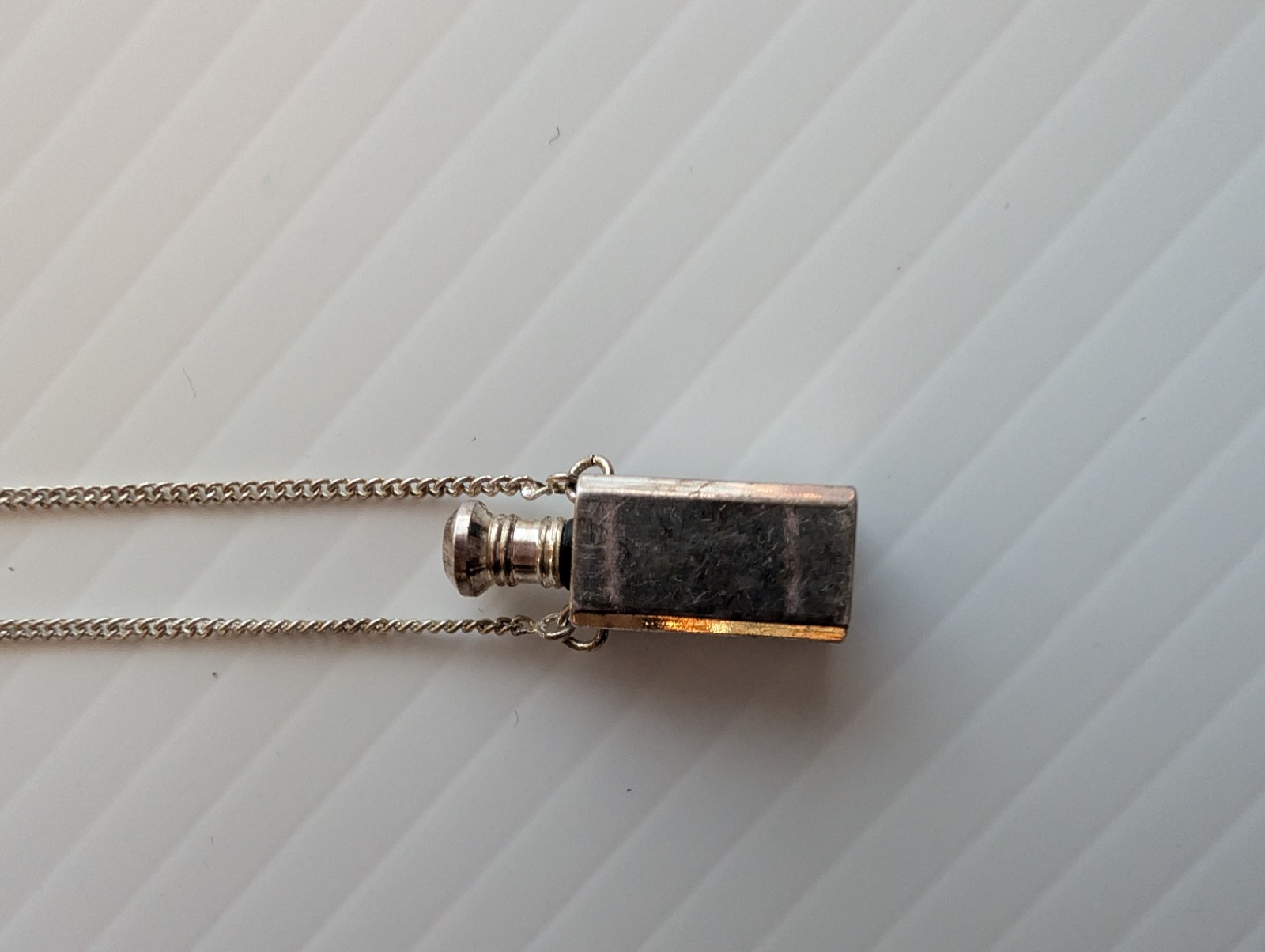 Vintage Silver Plated Rectangle Shape Perfume Poi… - image 6