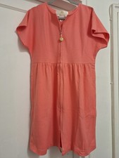 Vintage Stan Herman Zip Front Lounge Dress Robe QVC Pink Coral Small NIB
