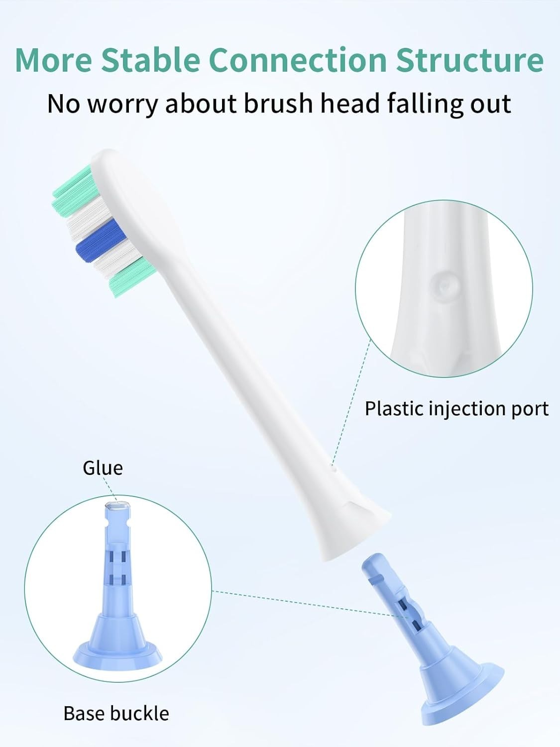 Pack of 8 Philips Sonicare Replacement Brush Heads with  DuPont Bristles