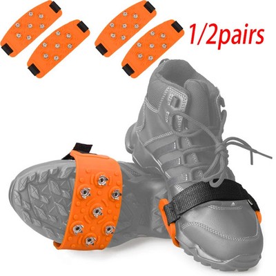 Ein Paar Schuhspikes Winter Klettverschluss Eiskralle Rutschfest Verstellbar