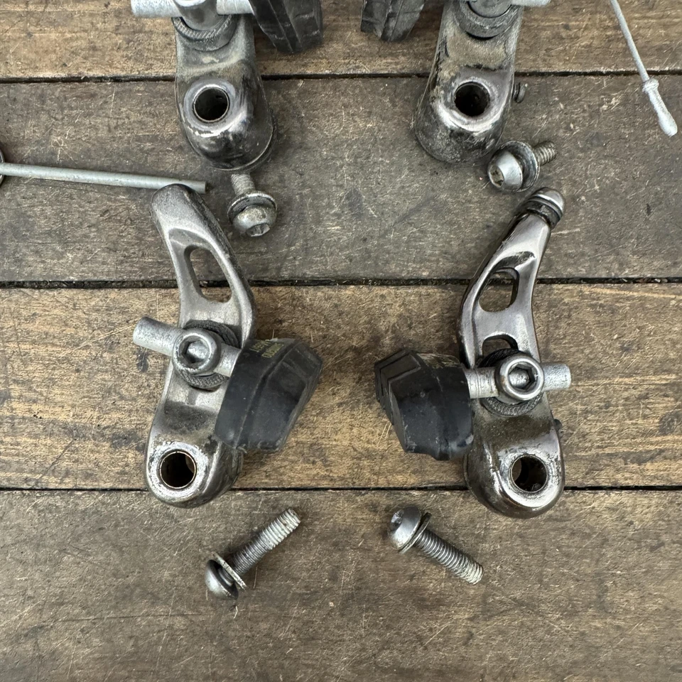 Vintage 90s Shimano STX Cantilever Brake Set Smoke Chrome Arms Pads Grey MTB - Image 3 of 4