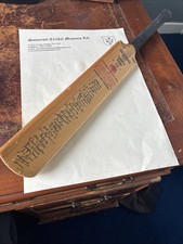 Miniature Cricket Bat - English Test Veterans - Facsimile Signatures  Some Marks