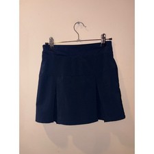 Lands End Girls Navy Blue Pleated Active Skort Built-in Shorts Size M 8-10