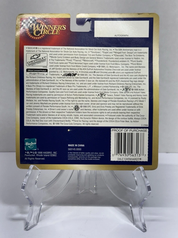 Lote de 2 1998/2000 Winners Circle Dale Earnhardt 1:43 #3 Monte Carlo Coca-Cola - Imagem 3 de 4