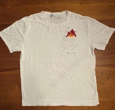 LOEWE x Studio Ghibli Calcifer White Tee Men s L Crew Neck Embroidered Logo