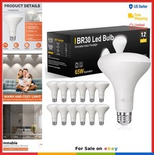 LED Flood Light Bulbs BR30 12 Pack Dimmable 65W Equivalent 5000K Daylight E26