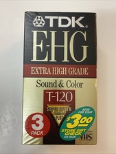TDK Hi-Fi Extra High Grade T-120 Blank VHS Tapes Lot of 3 New