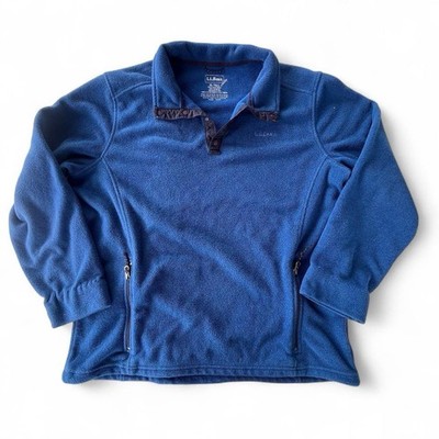 L.L.Bean Men s XL Tall Fleece Pullover Snap-Neck Jacket Blue Outdoor Gorpcore