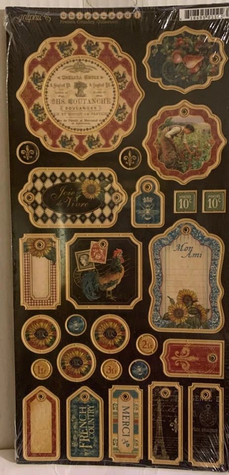 Etiquetas gráficas de 45 álbumes de recortes de colección de país francés Foto 3 de 4