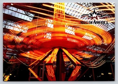 Mall of America MOA Amusement Ride Neon Lights Long Exposure Postcard 2013