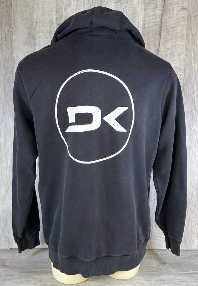 Sudadera con Capucha Dakine De Colección Sport Tek Negra Envejecida Grunge Surfer Para Hombres XLT Foto 3 de 4