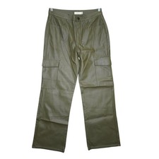 TGLA Faux Leather Cargo Pants Olive Green Size 13/31