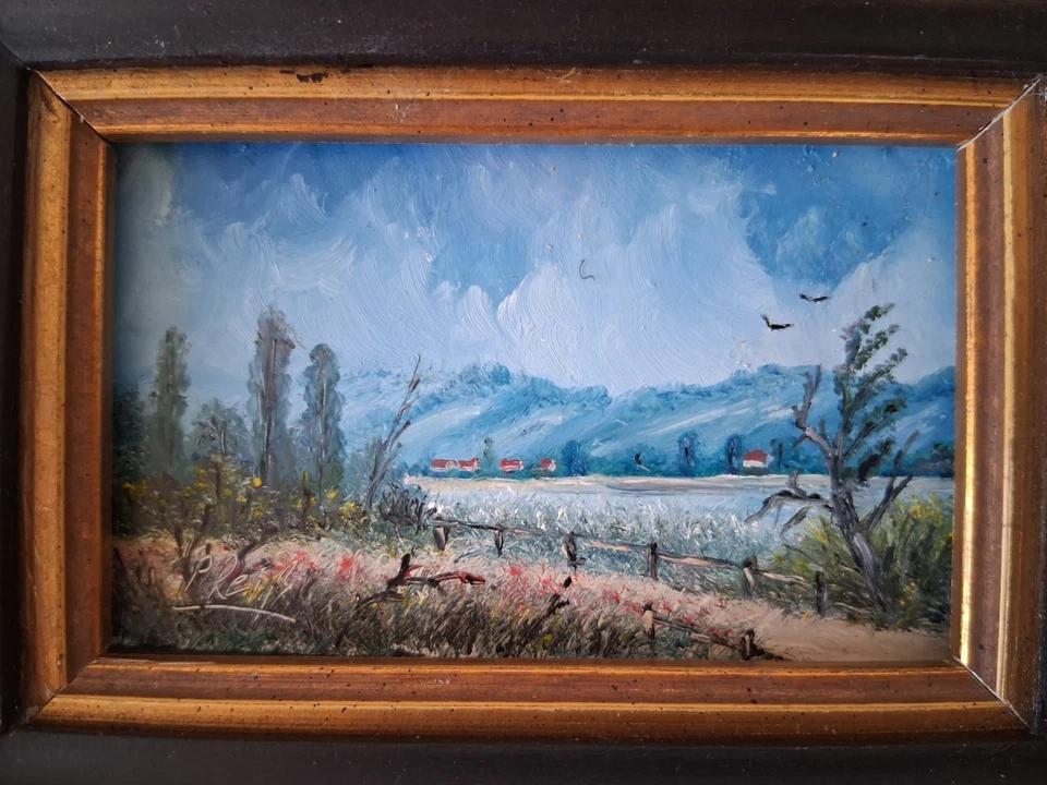 KLEINES ORIGINAL Ölgemälde auf Karton | Landschaft/Natur | 11x7 cm | Signiert - Bild 3 von 4