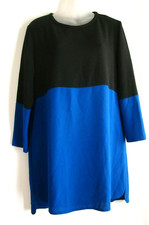ZARA Women Cobalt Blue/Black Long Sleeve Tunic Dress sz. M