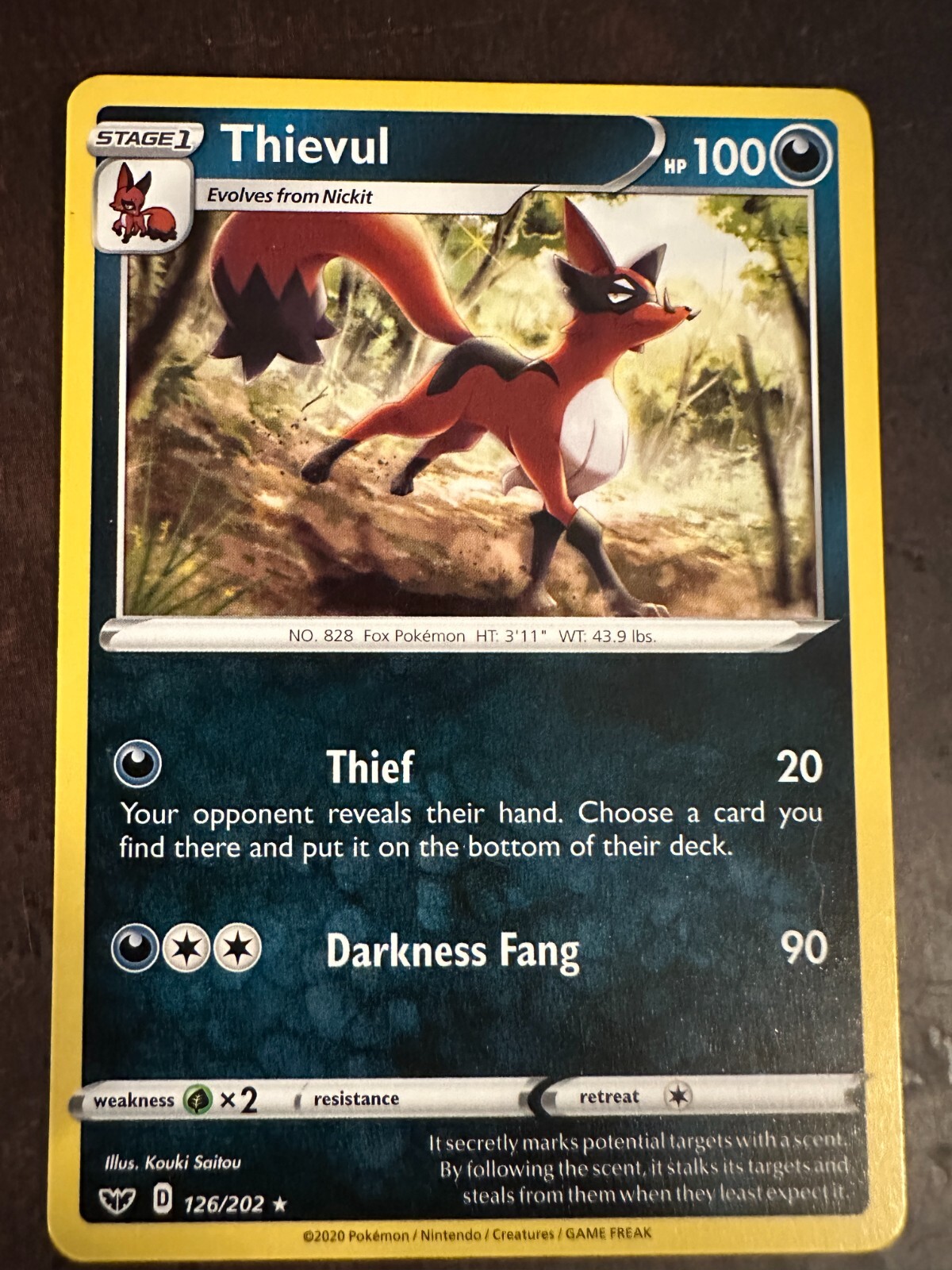 Thievul 126/202 Swsh01: Sword & Shield Regular