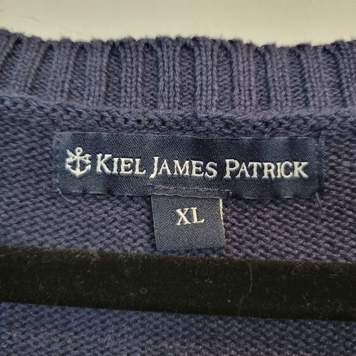 Suéter Kiel James Patrick Mezcla de Algodón Cuello Redondo Monograma RHE Azul Marino XL - Imagen 6 de 6