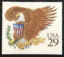 1992 Scott #2595, 29¢, EAGLE & SHIELD - MNH - Booklet Single Stamp 