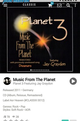 Planet 3 ~ Musik von Jay Graydon 2011 Remaster CD 1991 Hi-Tech AOR Melodic Rock
