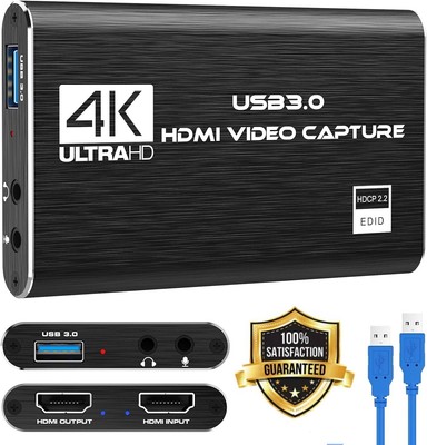 4K Audio Video Capture Card USB 3.0 HDMI Video Capture Device Full HD Recording