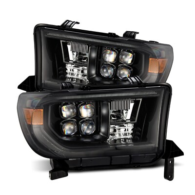 For 07-13 Toyota Tundra Alpha Black Nova MK2 LED Projector Headlights Headlamps