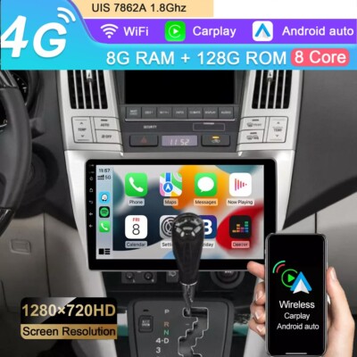 8+128GB Android 8Core CarPlay Car Srereo Radio For Lexus RX300/330/350 2003-2009