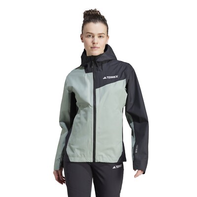 adidas Terrex Multi 2.5L RAIN.RDY Rain Jacket, Green/Black