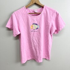 Maui Hawaii Fish Graphic Destination Pink T-Shirt Made In USA Women’s M