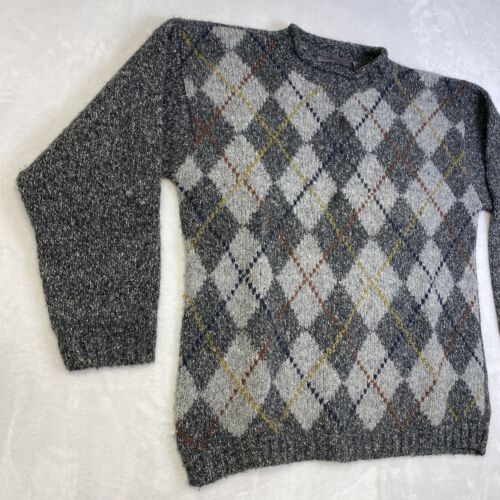 Structure Le Collezioni Roll Neck Sweater Men's XL Gray Argyle Wool Blend - Picture 2 of 11