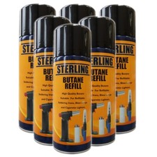 Butane Gas Lighter Refill 400ml Large Tins of Lighter Gas (Pack of 6)