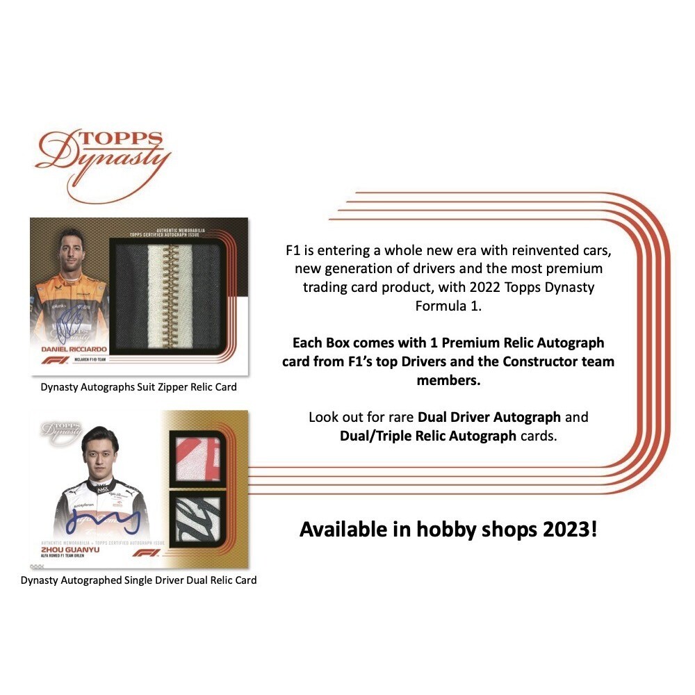 カルリプケン 5枚限定 ファーストナンバー 1/5 topps dynasty 2022 Topps Dynasty Formula 1 F1 Racing Hobby Sealed 5 Pack