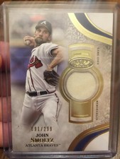JOHN SMOLTZ 2021 TOPPS TIER ONE LEGENDS BRAVES HOFER GAME WORN JERSEY PATCH /299