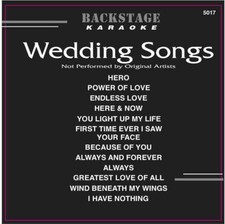 WEDDING SONGS Karaoke CD G 13 TRACKS Backstage 5017 NEW in ORGINAL Black Sleeve