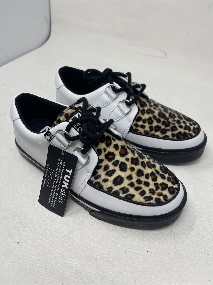 TUK Womens Tukskin Leopard Fur D-ring Vlk Creeper Sneaker Size 6