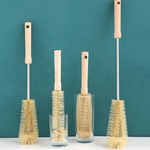 Wooden Long Handle Bottle Cleaning Brush Kitchen Cleaning Drink Wineglass Cup XT - Picture 1 of 11