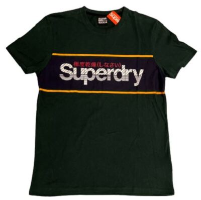 Superdry Mens T-Shirt Core Logo Tag Tee in Academy Green Twill 2XL BRAND NEW